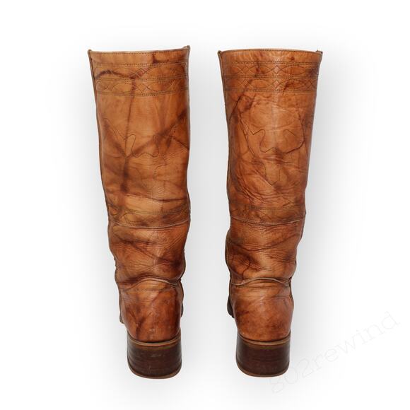 8.5 Frye Campus Stitching Horse Cowboy Boots Saddle Knee-High LugSole Western - Picture 7 of 16